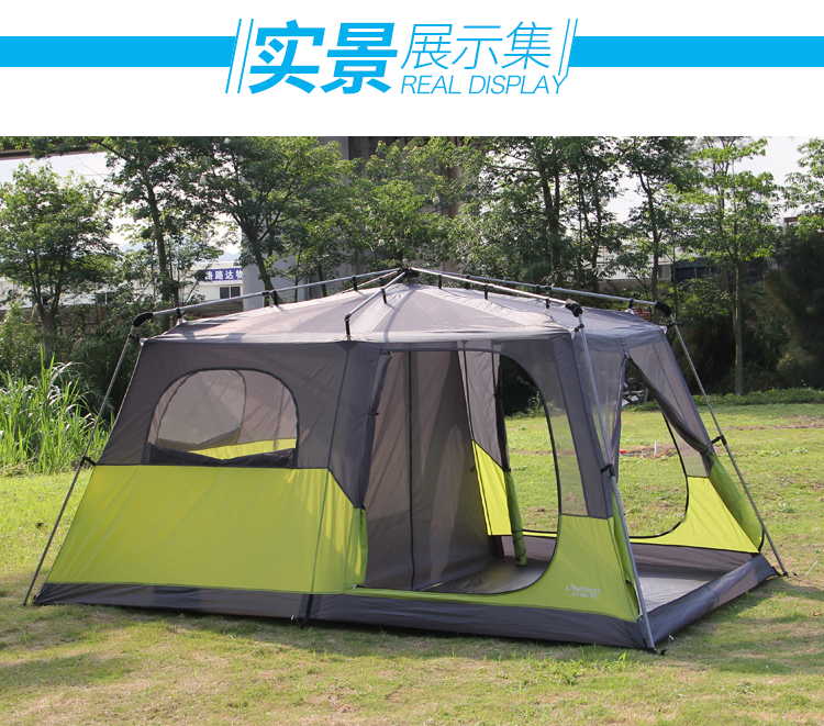 Cheap Goat Tents Outdoor Camping Automatic Tent 4 8 People Double layer Rainproof Beach One Bedroom One Living Room Ultra large Tent new   